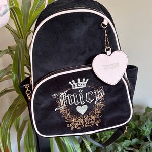Juicy Couture Black and Gold Embroidered Backpack